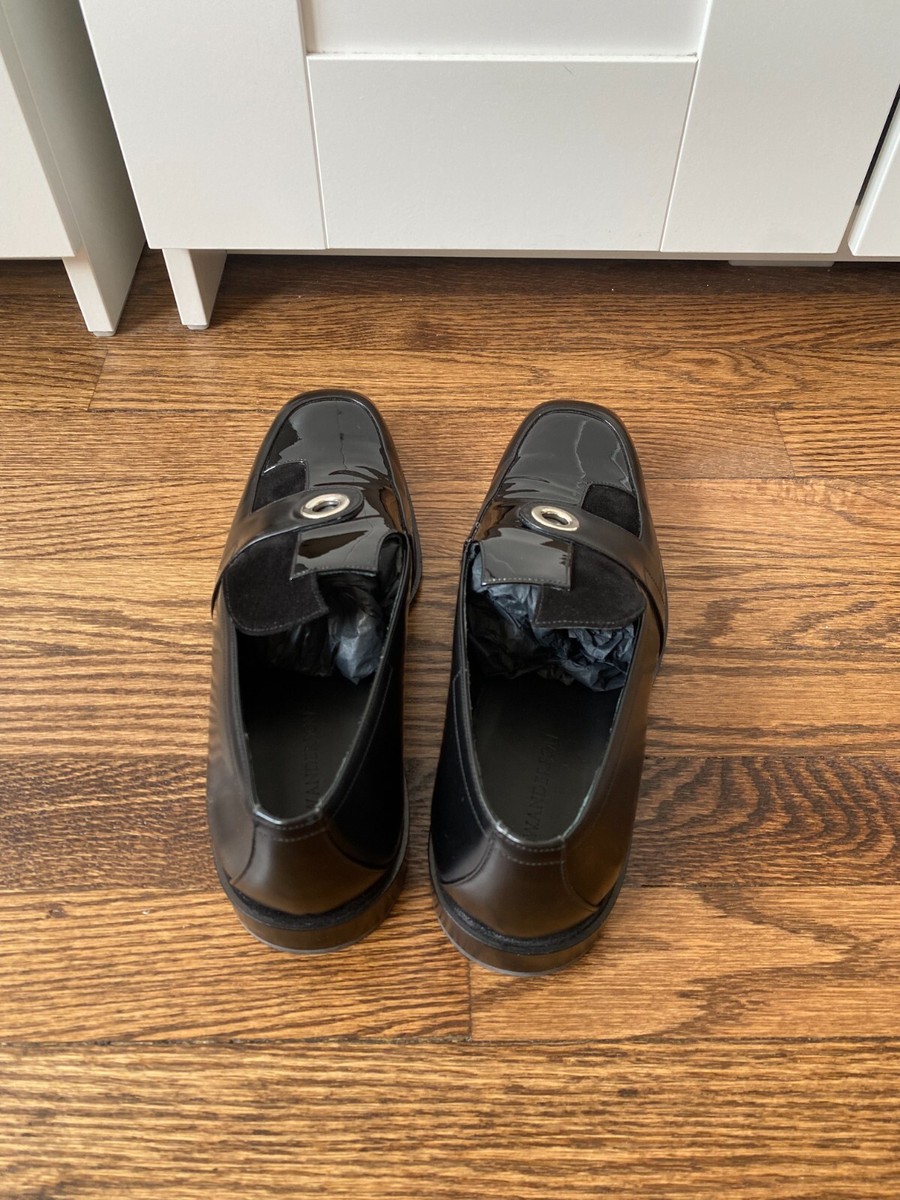 J.W. Anderson Men's Runway Grommet Eyelet Patchwork Patent Leather