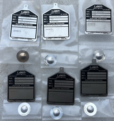 Lamot 1/2'' STD (FS) 316  SPECIFIED: 761 PSIG @ 72 Deg F (LOT OF 6) 