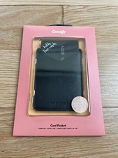 Casetify Phone Card Pocket Reusable Adhesive, Black, Genuine Leather