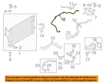 FORD OEM 13-16 Fusion Cooling Radiator Components-Overflow Hose DG9Z8A365E