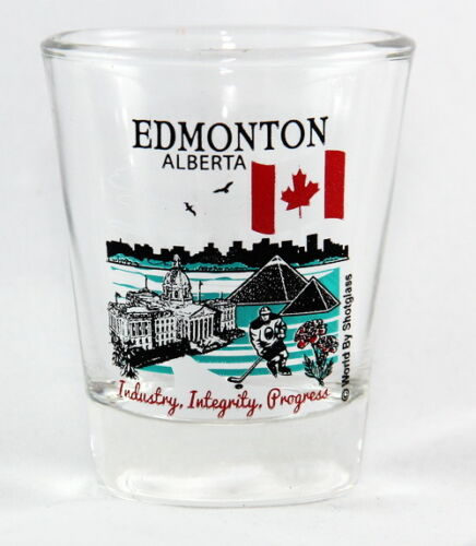 EDMONTON ALBERTA CANADA GREAT CANADIAN CITIES COLLECTION SHOT GLASS SHOTGLASS - Picture 1 of 1