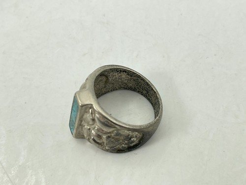 Vintage BSA Boy Scouts of America Trading Post Ring Blue Faux Turquoise Size 8.5 - Picture 8 of 8