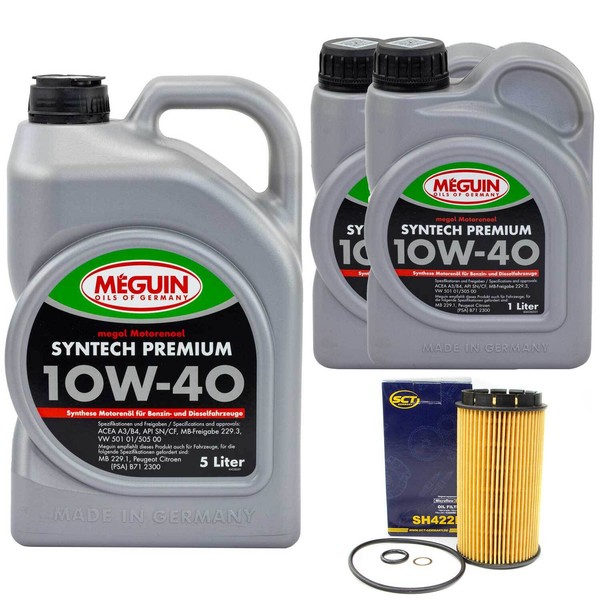 MotoröL Set Syntech 10W-40 Meguin 7 Liter + ÖLfilter FüR Alfa Romeo Spider 164-image