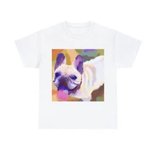Frenchie French Bulldog T Shirt Art Tee Unisex Adult Colorful Abstact Fun Pet