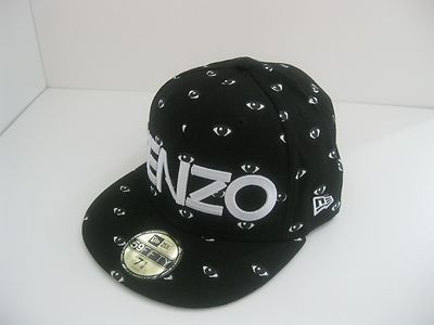NEW-ERA-59fifty-BNWT- KENZO - X --WHITE and BLACK-ALL OVER
