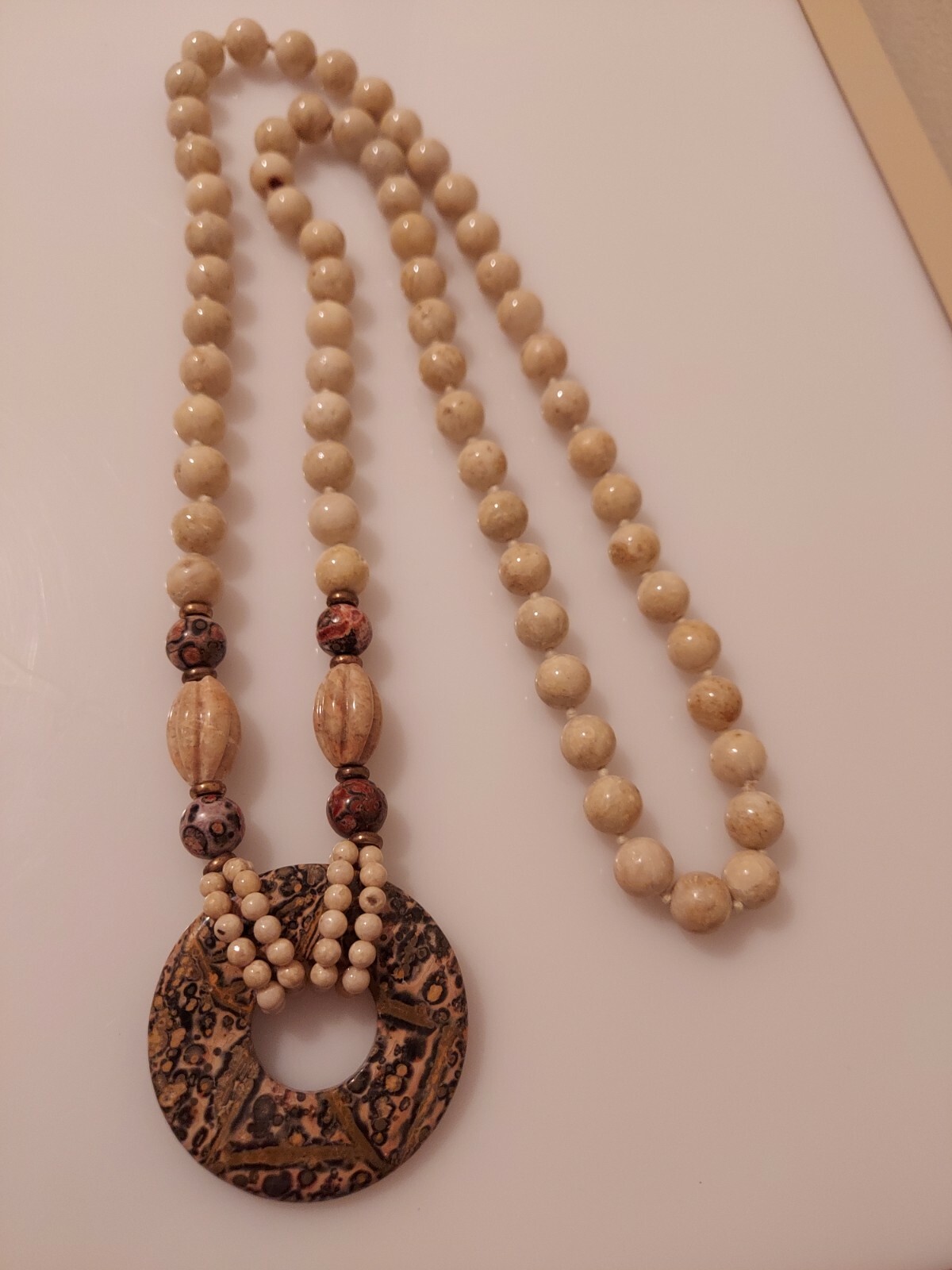 statement donut circle round natural polished sto… - image 3