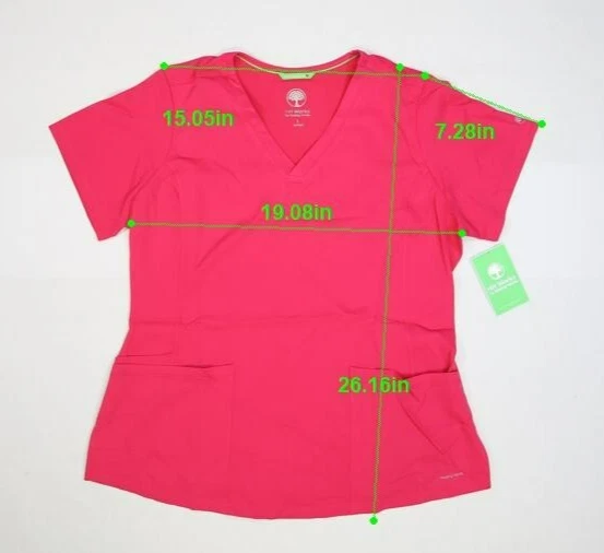 HH Works by Healing Hands Womens Carnation Pink Scrubs Monica Scrub Top L - Image 2 of 4