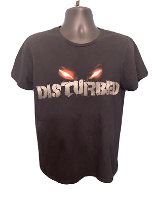 Disturbed Concert Shirt Medium Black Warrior Skull Band Tour Rock Metal Dave A8