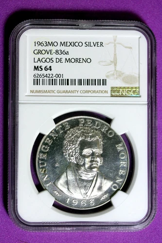 1963 Mo NGC MS64 Mexico Lagos De Moreno Silver Medal #B30146
