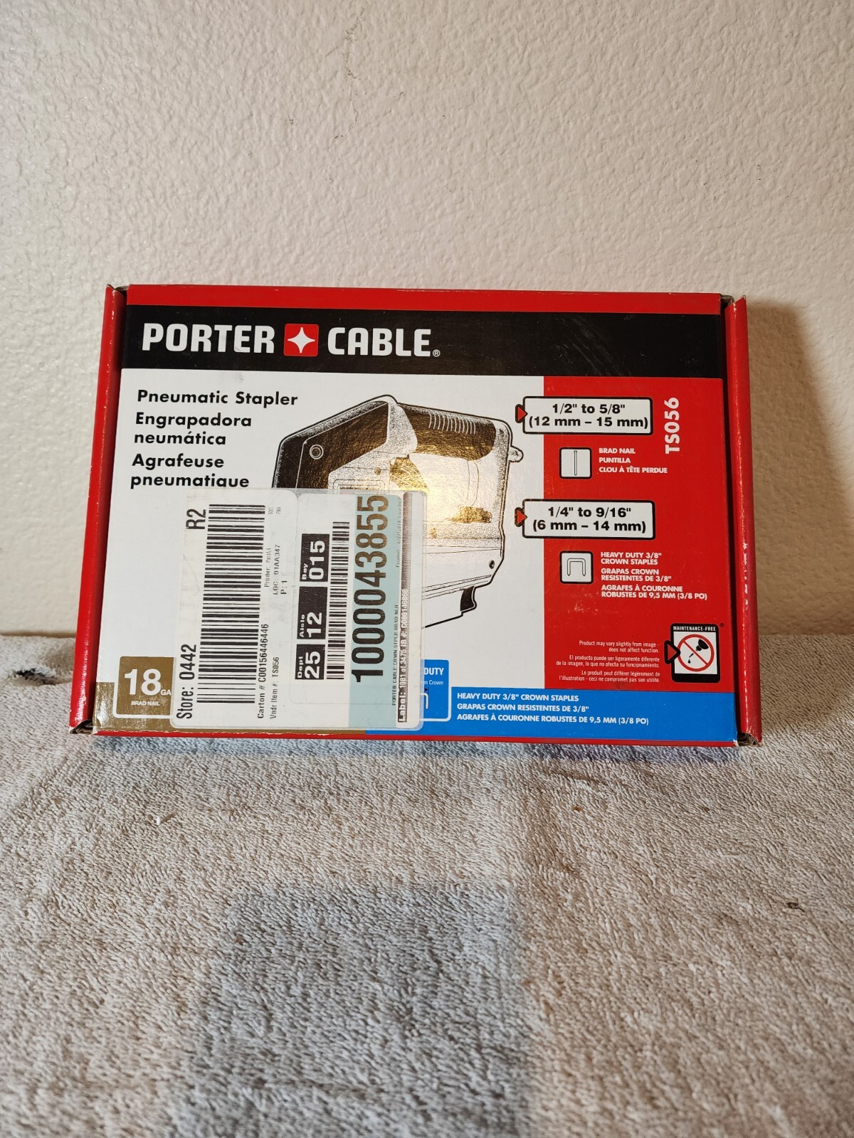 Porter Cable TS056 18 Gauge Air Crown Stapler FULLY TESTED WORKS GREAT