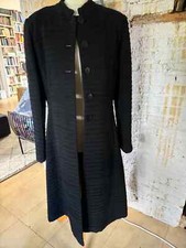 Armani Collezioni Button Wool Black Coat Size 46