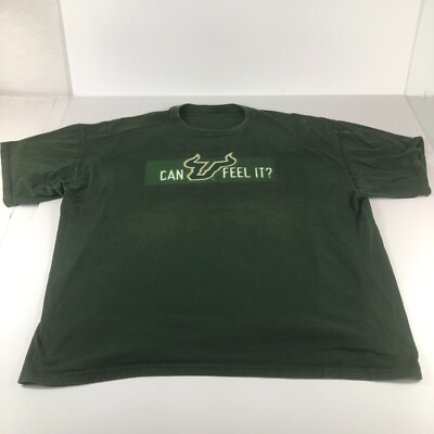 Southern Florida Bulls Shirt Adult Extra Extra Large Green Faded Thrashed Tee