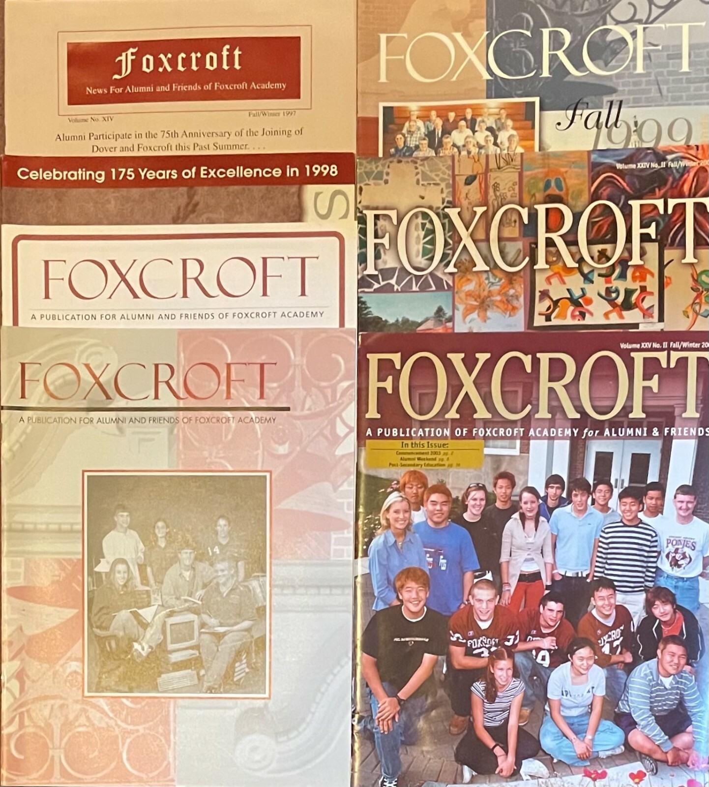 15 Newsletters Brochures & 1 Class Photo DOVER FOXCROFT ACADEMY, Maine