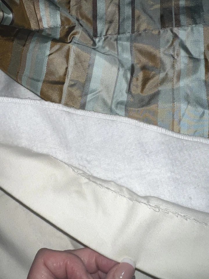 PANEL DE CORTINAS DE SEDA PERSONALIZADO KRAVET ~ MARRÓN TOPO Y AGUA ~ RECORTE DAÑADO ~ PLIEGUE PELLIZCADO Foto 4 de 4