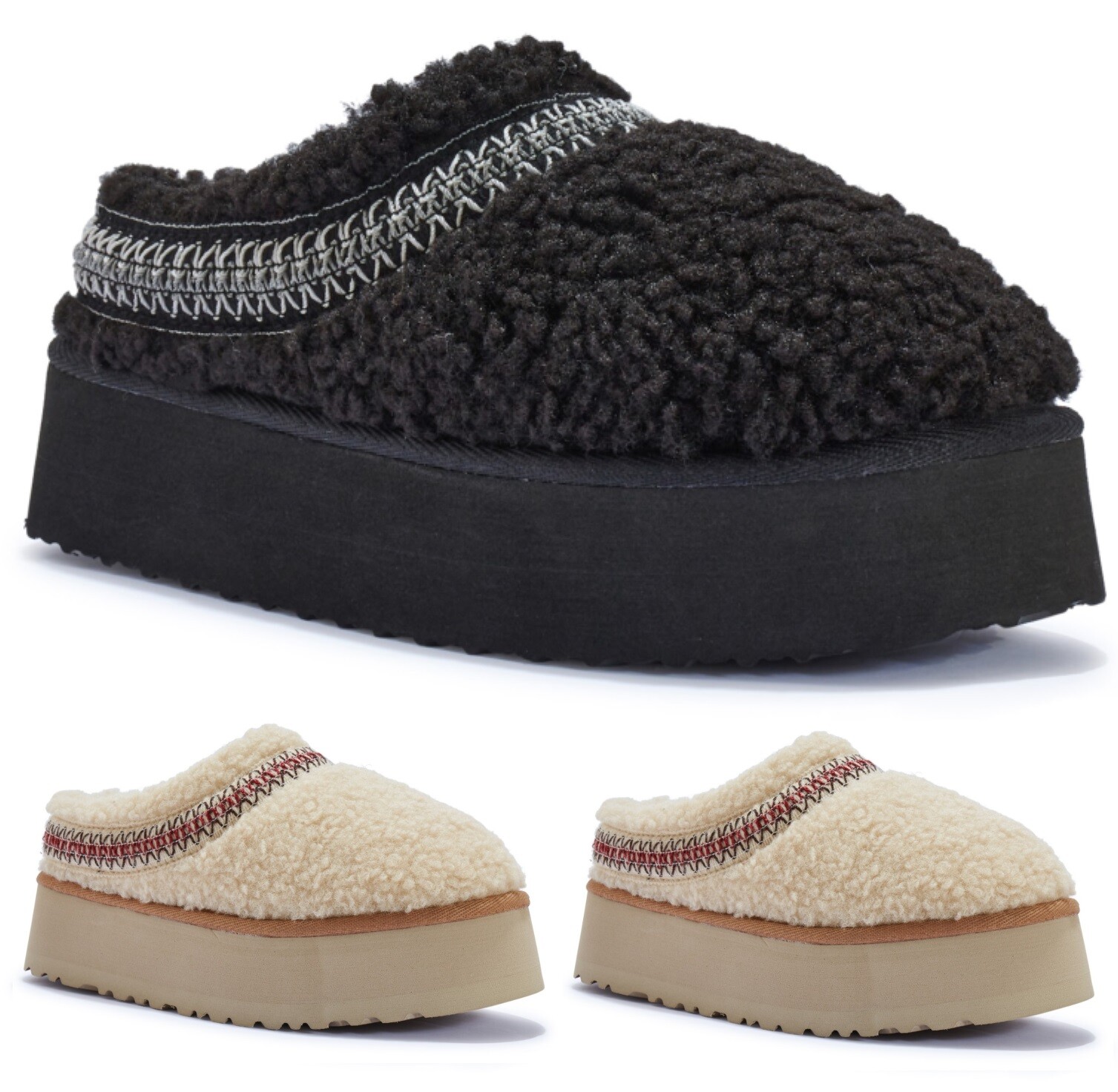 SAOLA NUOVI LINEA DONNA STIVALI PANTOFOLE CALDE SLIP ON PLATEAU CON SUOLA SPESSA