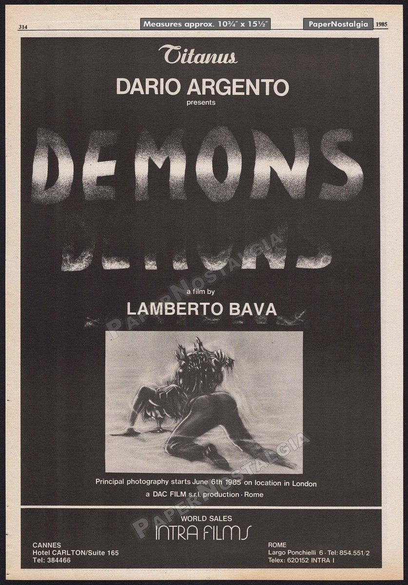e BAXT I! Said the Demon 初版初刷 1969 DEMONS - Original 1985 Trade AD / poster_ Dario Argento _ Lamberto