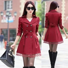 Coquette Dark Red Double Breasted Coat