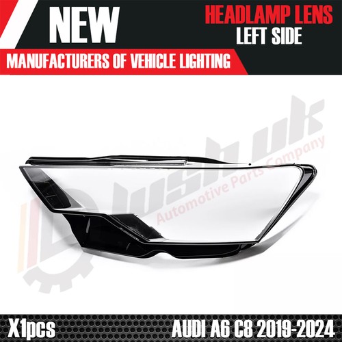 FOR AUDI A6 C8 S6 RS6 LEFT SIDE FRONT HEADLAMP LENS COVER 2019-2024 - Picture 3 of 5