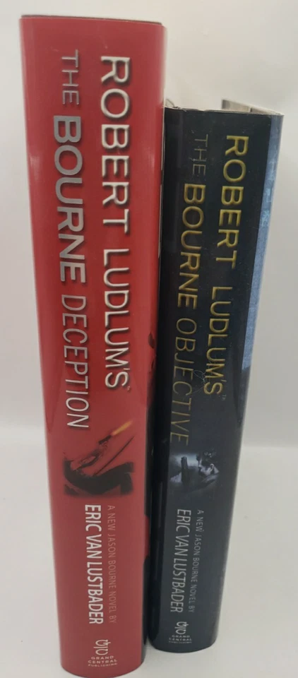 Robert Ludlum 2 x Book Lot Eric VanLustbader Jason Bourne Espionage Fiction HCDJ - Image 2 of 4