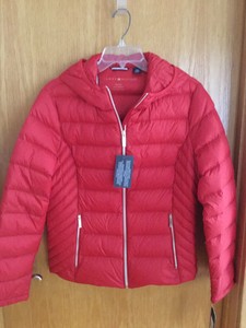 tommy hilfiger women's red down jacket