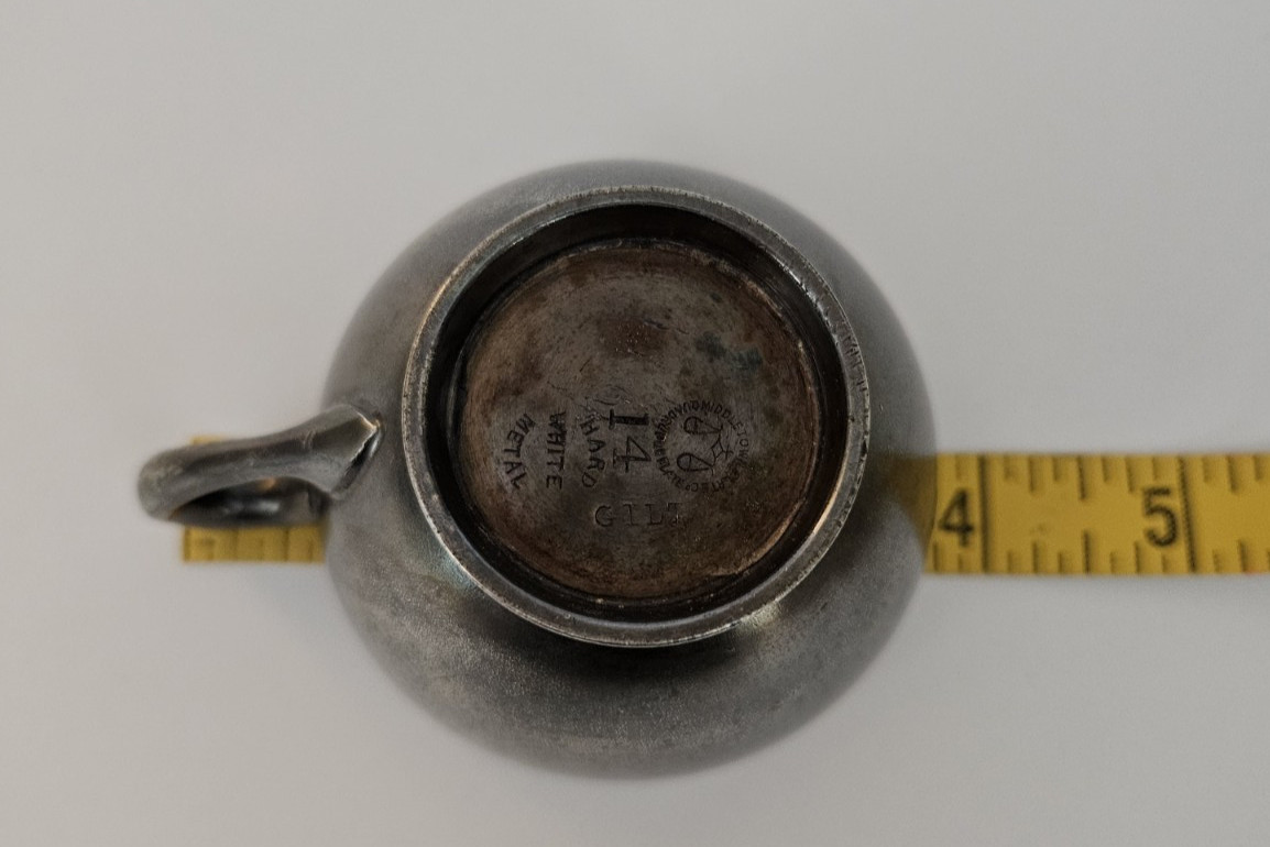 Antique Middletown Plate Co Quadruple Plate Hard White Metal Teacup and Saucer