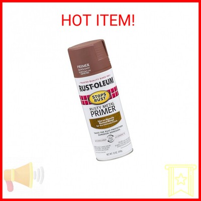 Rust-Oleum 7769830 Stops Rust Spray Paint, 12-Ounce, Flat Rusty Metal Primer