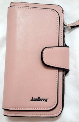 Baellerry Wallet Long Clutch Soft Pink Card Holder Purse Faux Leather Nice Gift