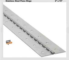 Stainless Steel Continuous Piano Hinge 2" x 6 Ft Full Surface Non-removable Pin