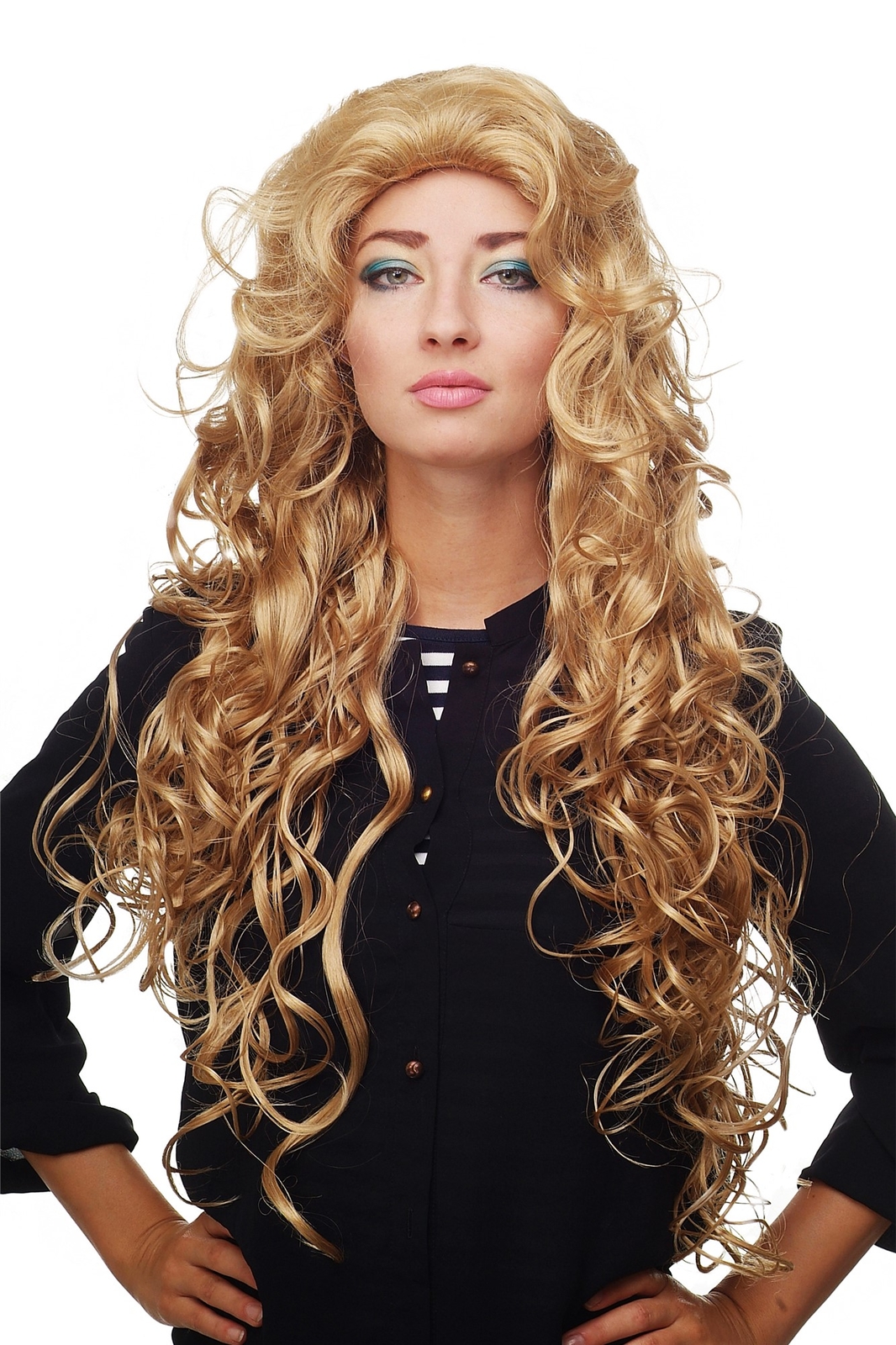 Gorgeous Gold Blonde Vertex Long Volume Wig 81445-24B with Large Lureur