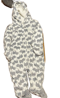 Carter's Just One You Polar Bear Jumper Zip-up White And Grey 9 Months