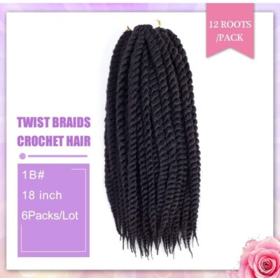 Admutty Havana Twist Häkelhaar – 6 Packungen, Je 45,7 Cm, Farbe 1B, Senegalesischer Stil