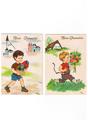 Cartolina Buon Onomastico Bambini Viaggiata Nel 1964 Ebay