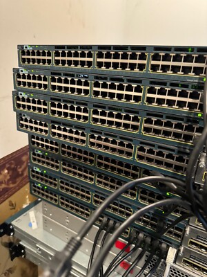 Cisco switch WS-C3560X-48P-E POE 1x C3KX-PWR-715WAC TESTED SW 15.2(4)E10 Qty  27