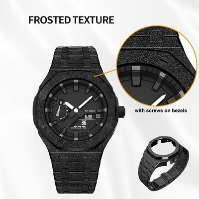 CasiOak Mod Kit for GM2100 GBM2100 Stainless Steel Case Metal Band Rubber Strap
