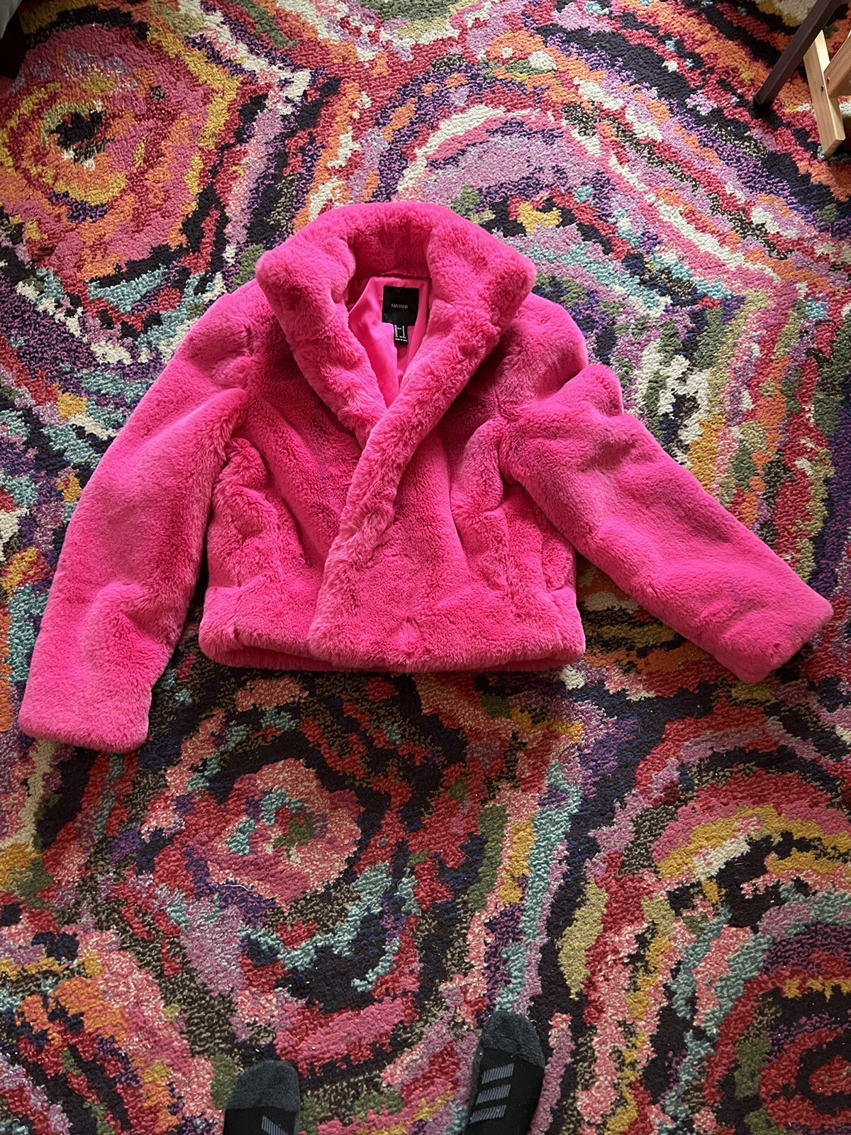 Forever 21 barbie Pink Cropped Faux Fur Coat eBay
