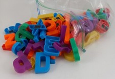 Lot of 80 Assorted Magnetic Plastic Letters Numbers Signs