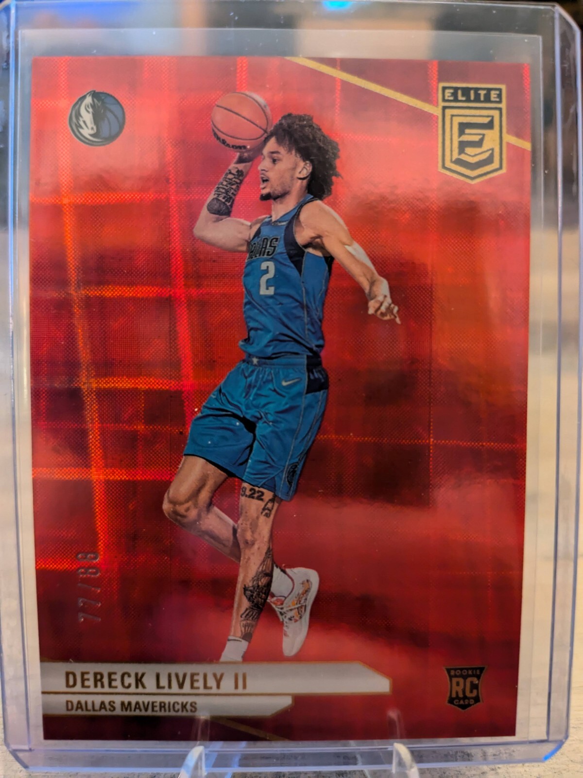 2023-24 Elite - Hyper Red International #229 Dereck Lively (RC) 77/88