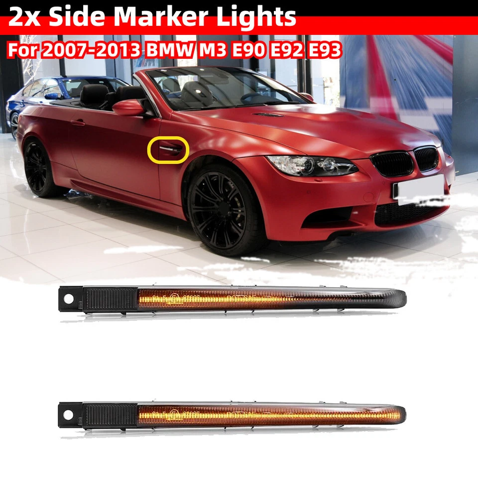 2x Luces de señalización laterales 63137838539/40 para BMW M3 E90 2007-2011 E92 E93 2007-2013 Foto 3 de 4