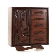 Witco Style Pulaski Oceanic Mid Century Highboy Dresser Armoire