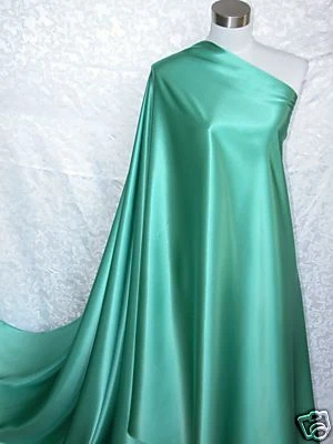 100% Pure Silk Charmeuse Fabric Solid Aqua Per Yard