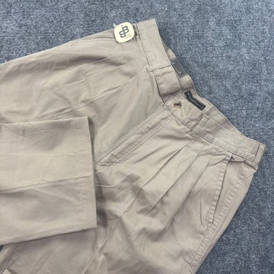 Bugle Boy Chino Pants 34x34 Tan Pleated Front Cotton Comfort Fit NWT Men's