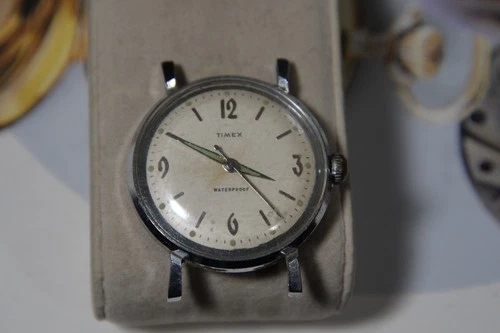 Vintage 1950s TIMEX Silver Tone Manual Wind Men's Watch--4 Repair /Parts