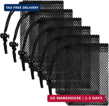 6 Pcs Small Mesh Bags, Mesh Drawstring Bags Beach Drawstring Bag Black Pouch for