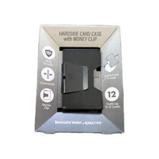 Minimalist Wallet Hardside Card Case W/ Money Clip -  Black