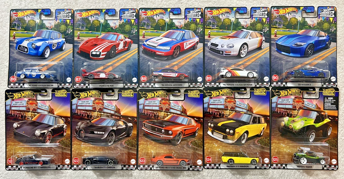 HOT WHEELS BOULEVARD 2 COMPLETE SETS OF 5 86-90 & 121-125 **NEW
