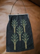 Vintage Art Deco Beaded Flapper French Cut Steel Evening Bag Used READ