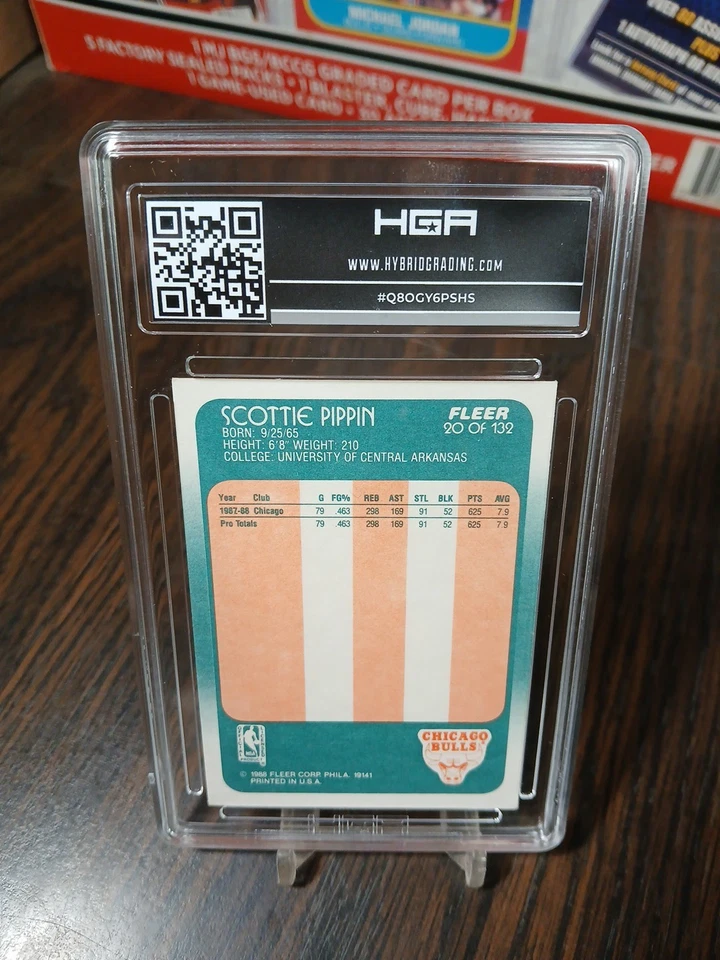 Baloncesto Fleer 1988-89 Scottie Pippen RC #20 Bulls HGA 8 casi nuevo Foto 3 de 4