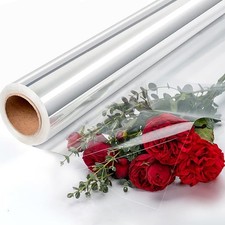 80CM Clear Cellophane Wrap Roll, PYGHAP Large Clear Wrapping Floristry Roll Extr