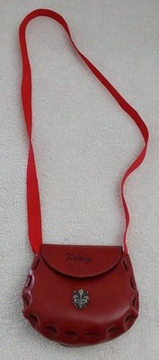 Firenze Mini Leather Purse Red Cuoto Rigenerato Hand Decorated Made in Italy