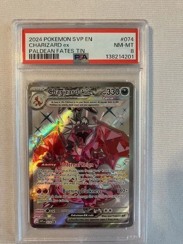 Pokémon TCG Charizard EX #74 Promo Paldean Fates PSA 8 NM-Mint Holo Promo